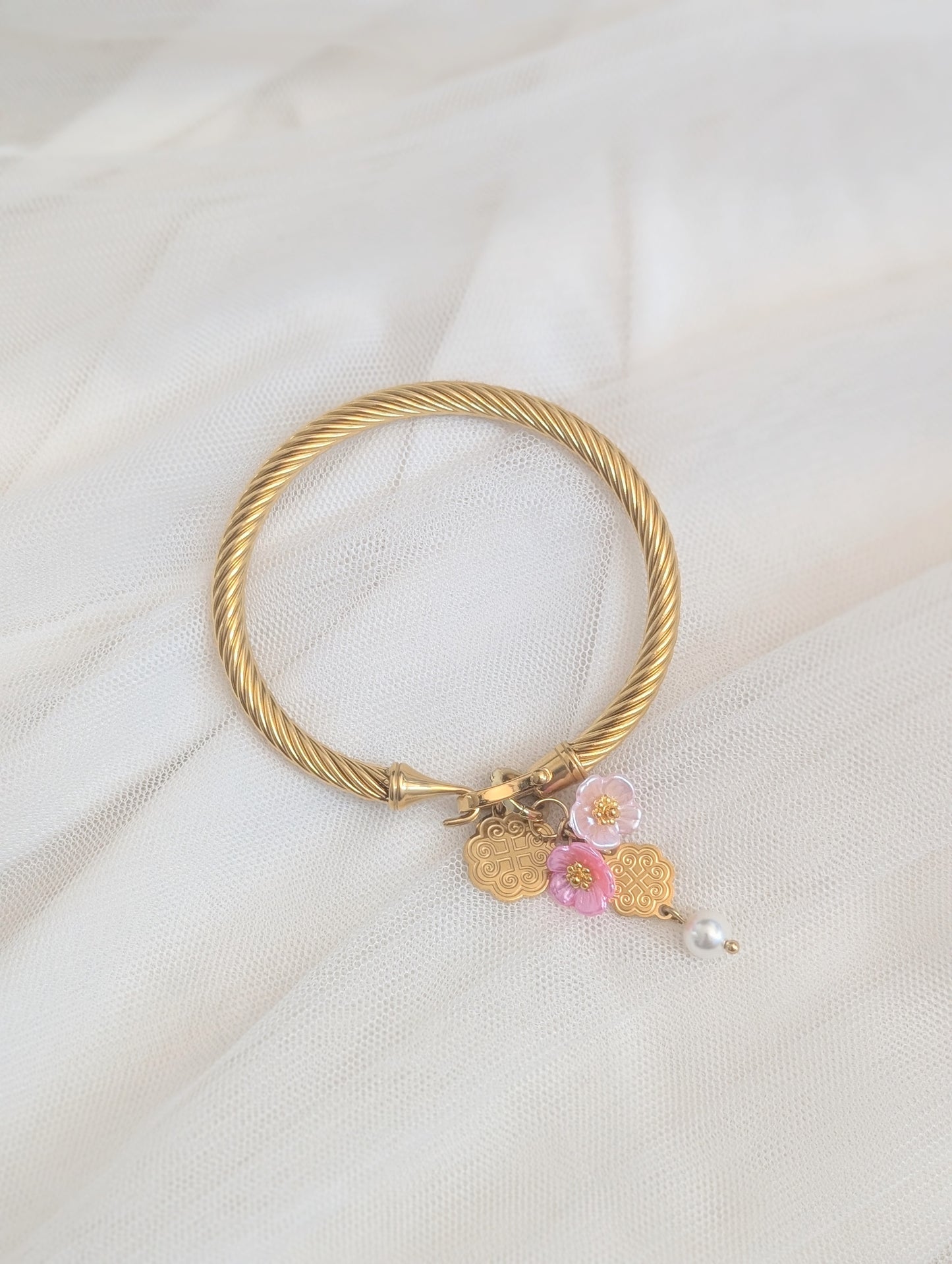 Floral Simple Multi Use Bangle Bracelet