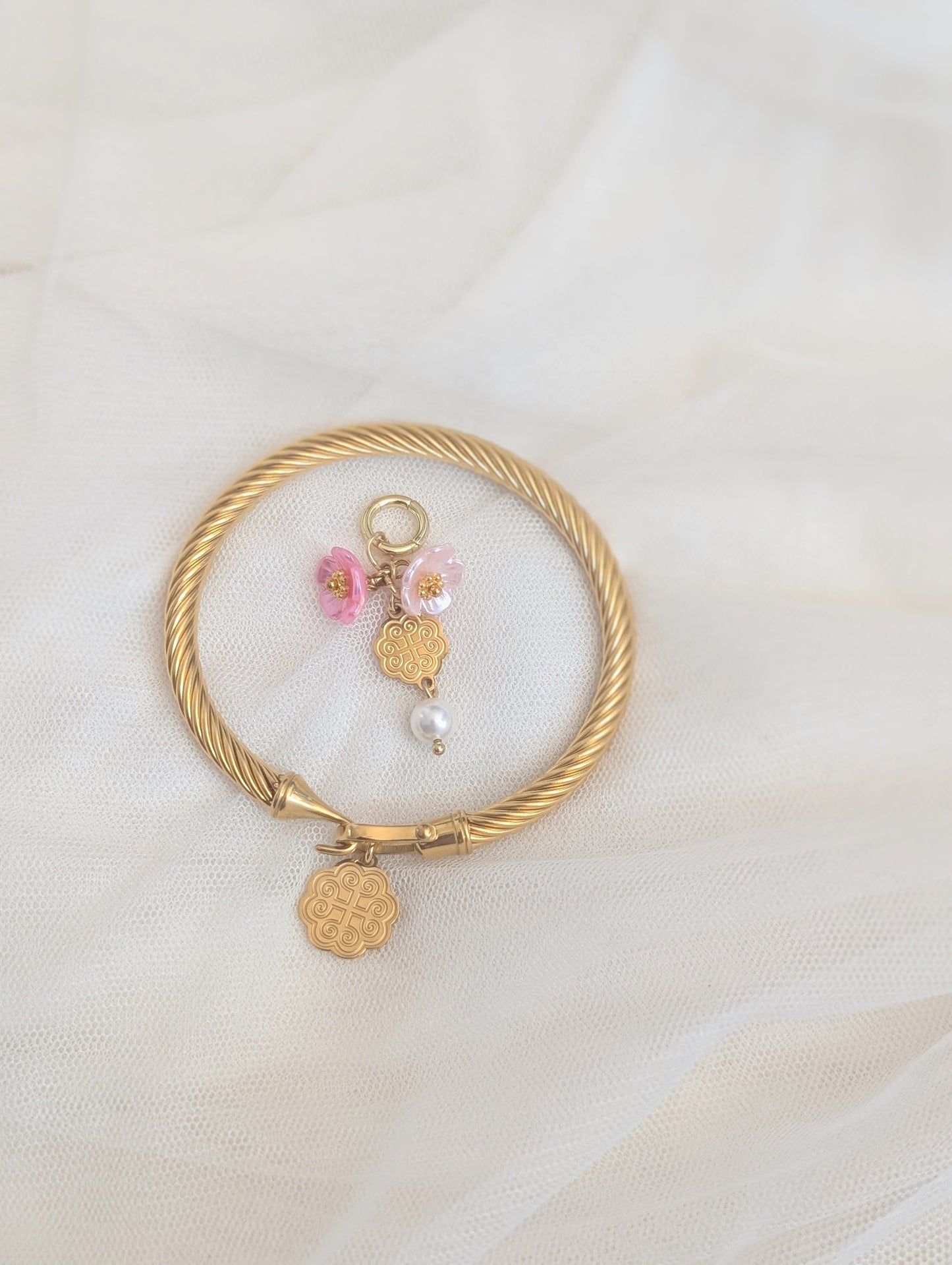 Floral Simple Multi Use Bangle Bracelet