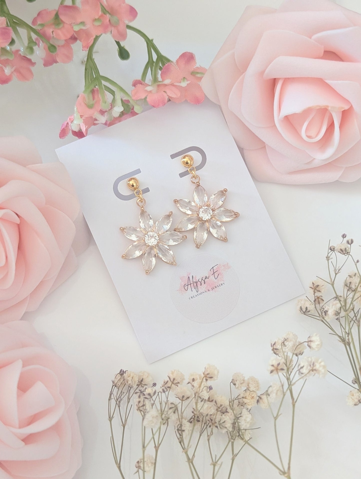 Crystal Rose Earrings