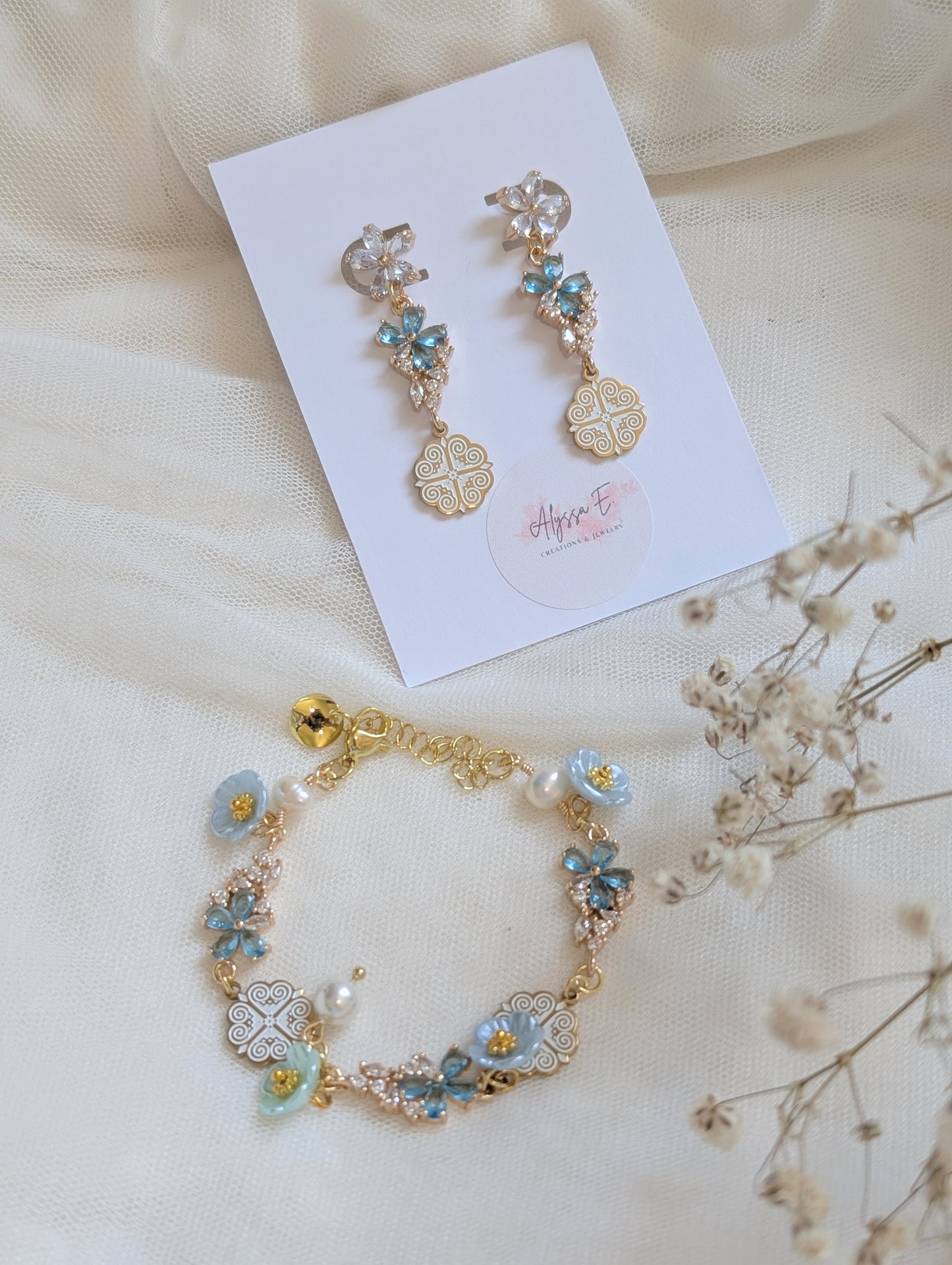 Something Blue Floral Earrings