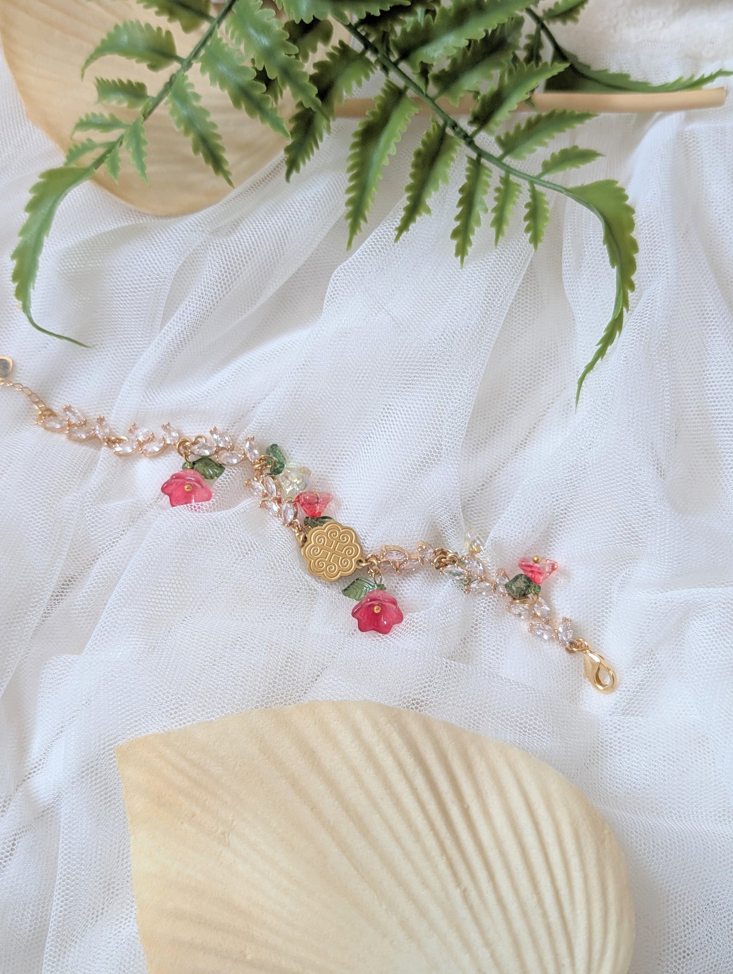 Winter Red Floral Bracelet