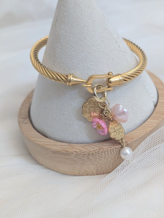 Floral Simple Multi Use Bangle Bracelet