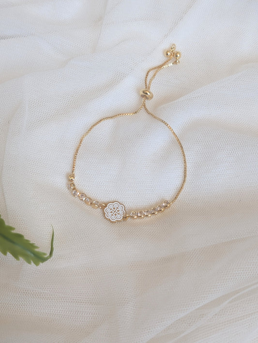 Micro White Ram Simple CZ Bracelet