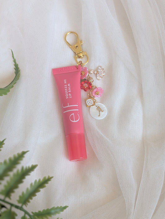 Pink Strawberry/Watermelon Lip Gloss Charm Keychain