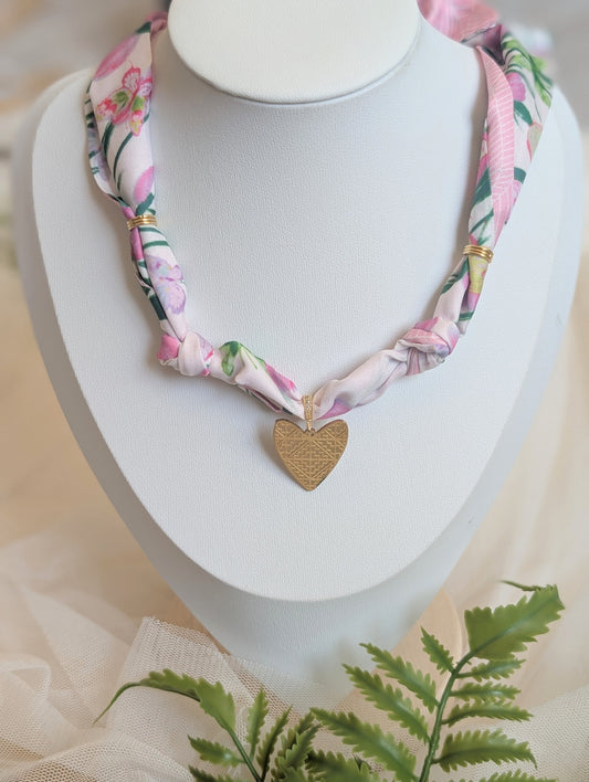 Pink Hmong Scarf Necklace