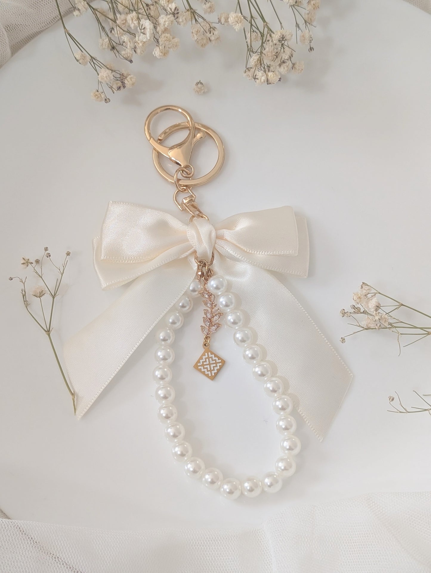 White Angel Keychain Bag Charm