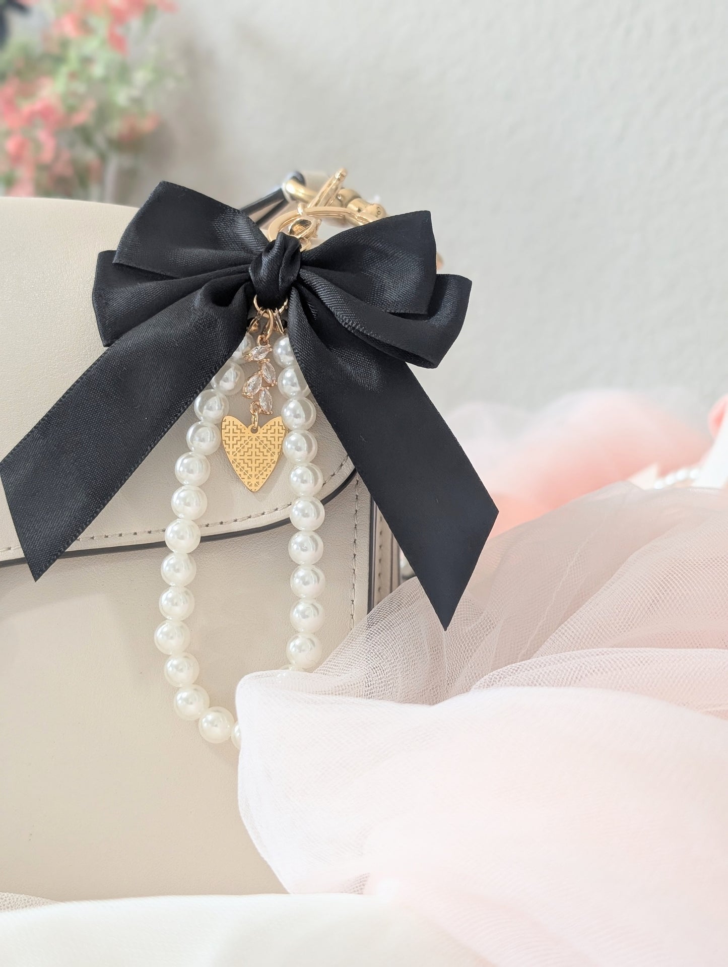 Black Luv Keychain Bag Charm