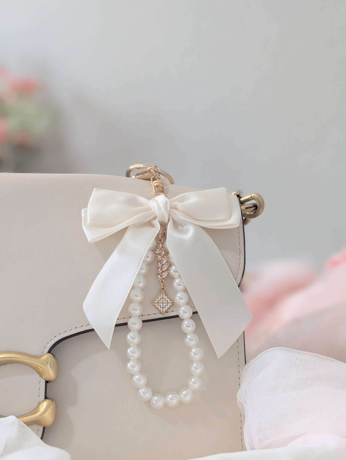 White Angel Keychain Bag Charm