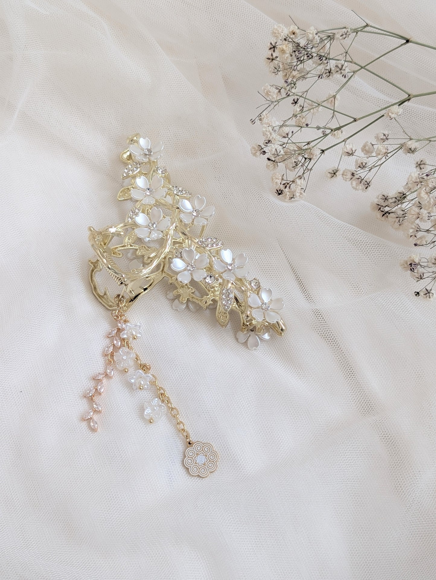 Golden Hour Claw Clip Floral Dangle