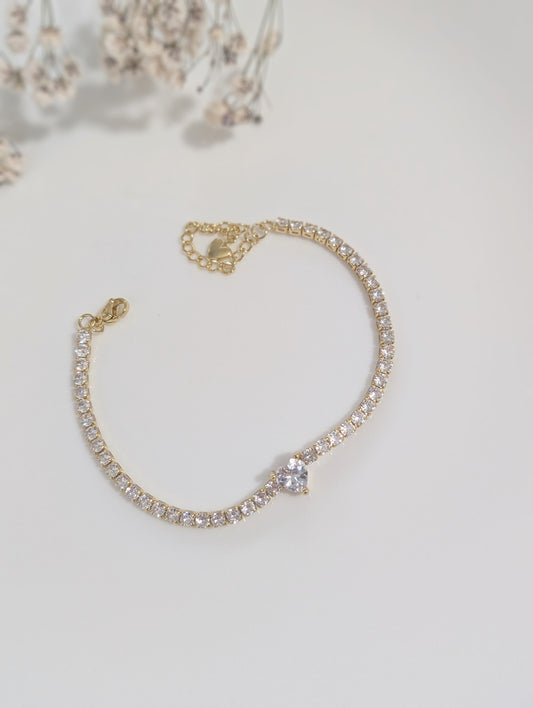 Cupid's Diamond Heart Bracelet
