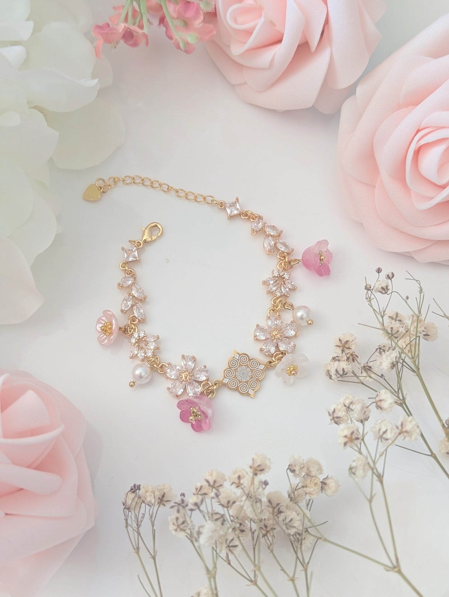Blush Petal Floral Bracelet