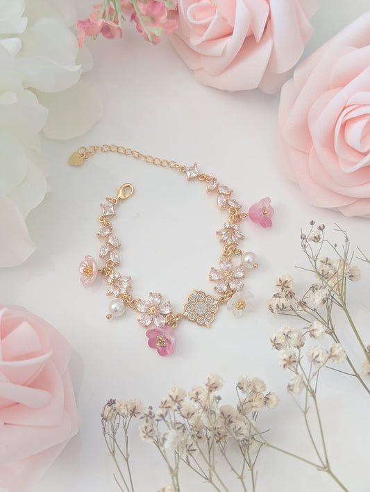 Blush Petal Floral Bracelet
