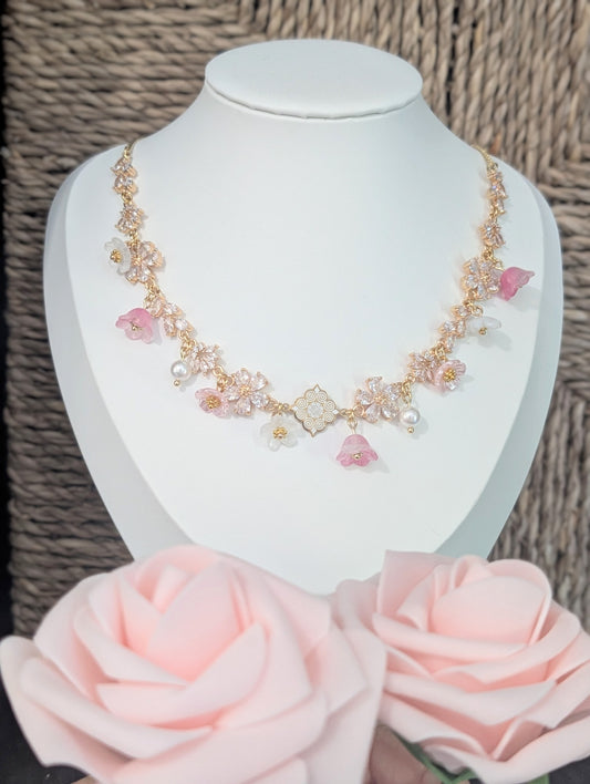 Blush Petal Floral Necklace