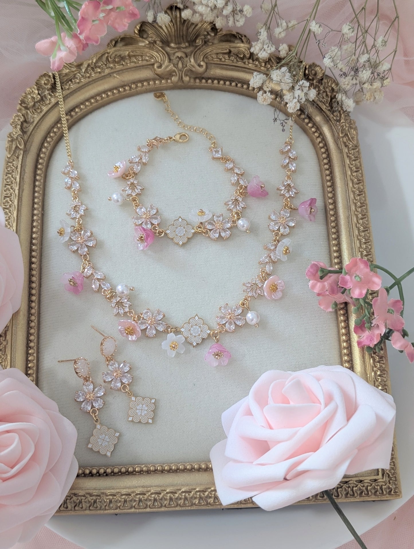 Blush Petal Floral Bracelet
