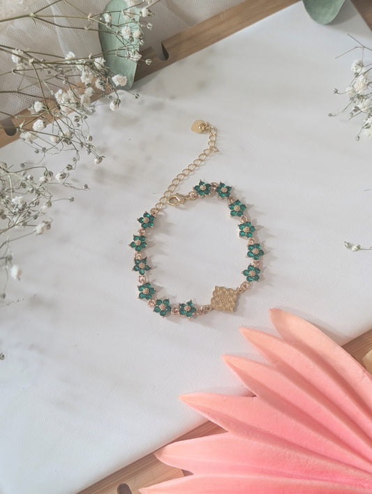 Emerald Flower Bracelet