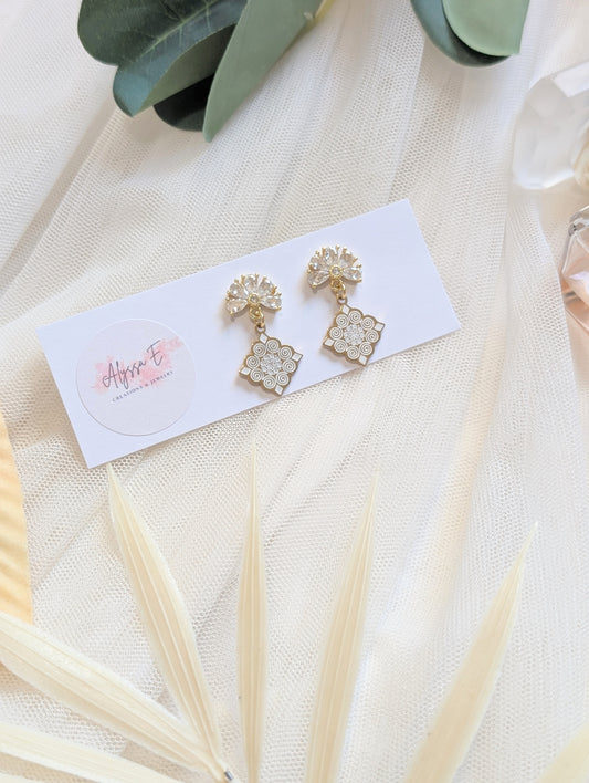 Crystal Veil Diamond Earrings