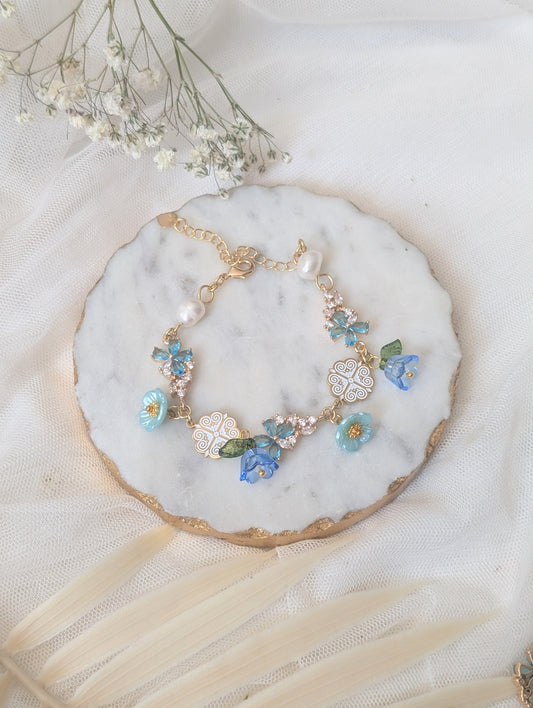 Something Blue Floral Bracelet v2