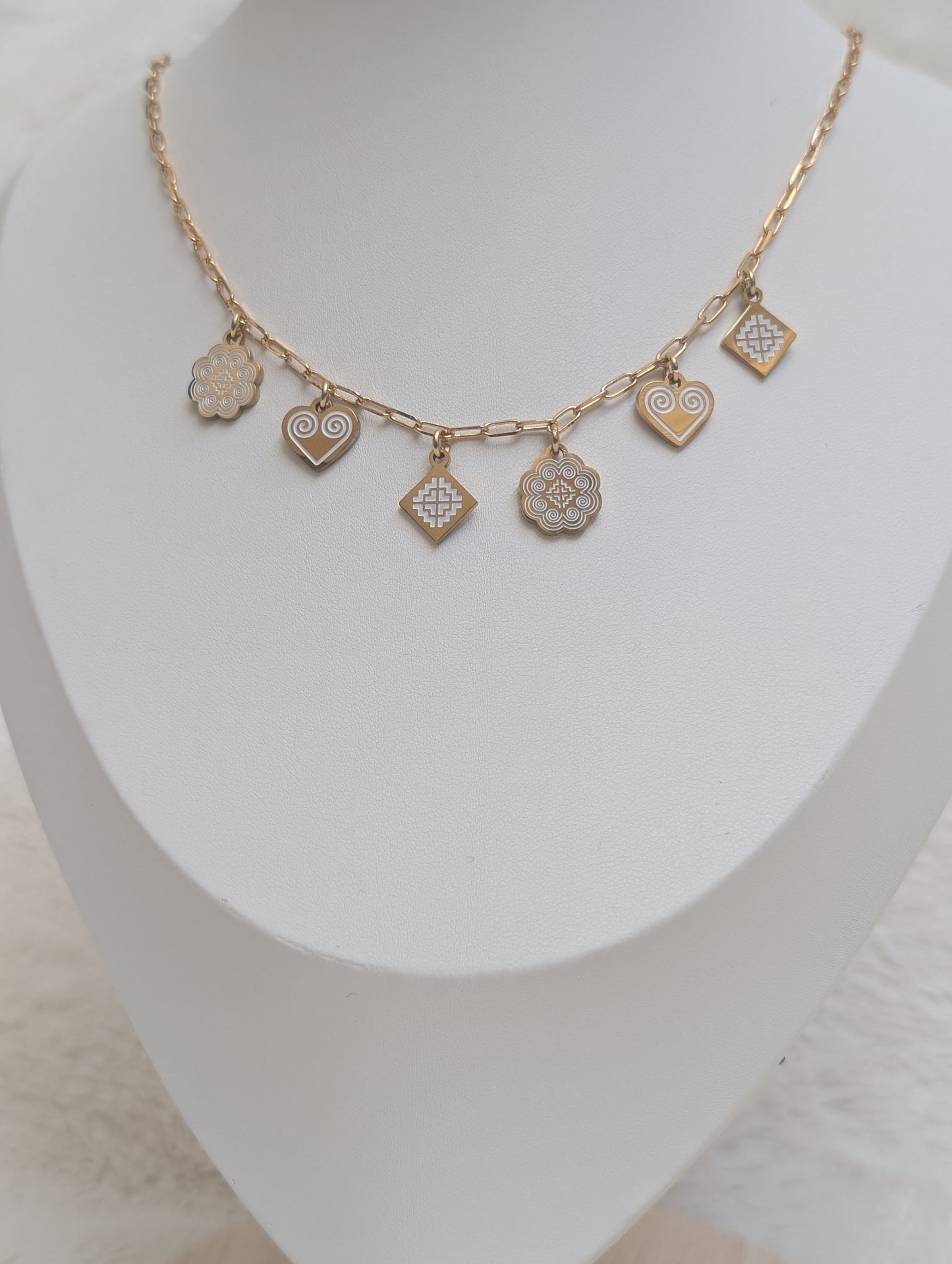 White Charmed Necklace