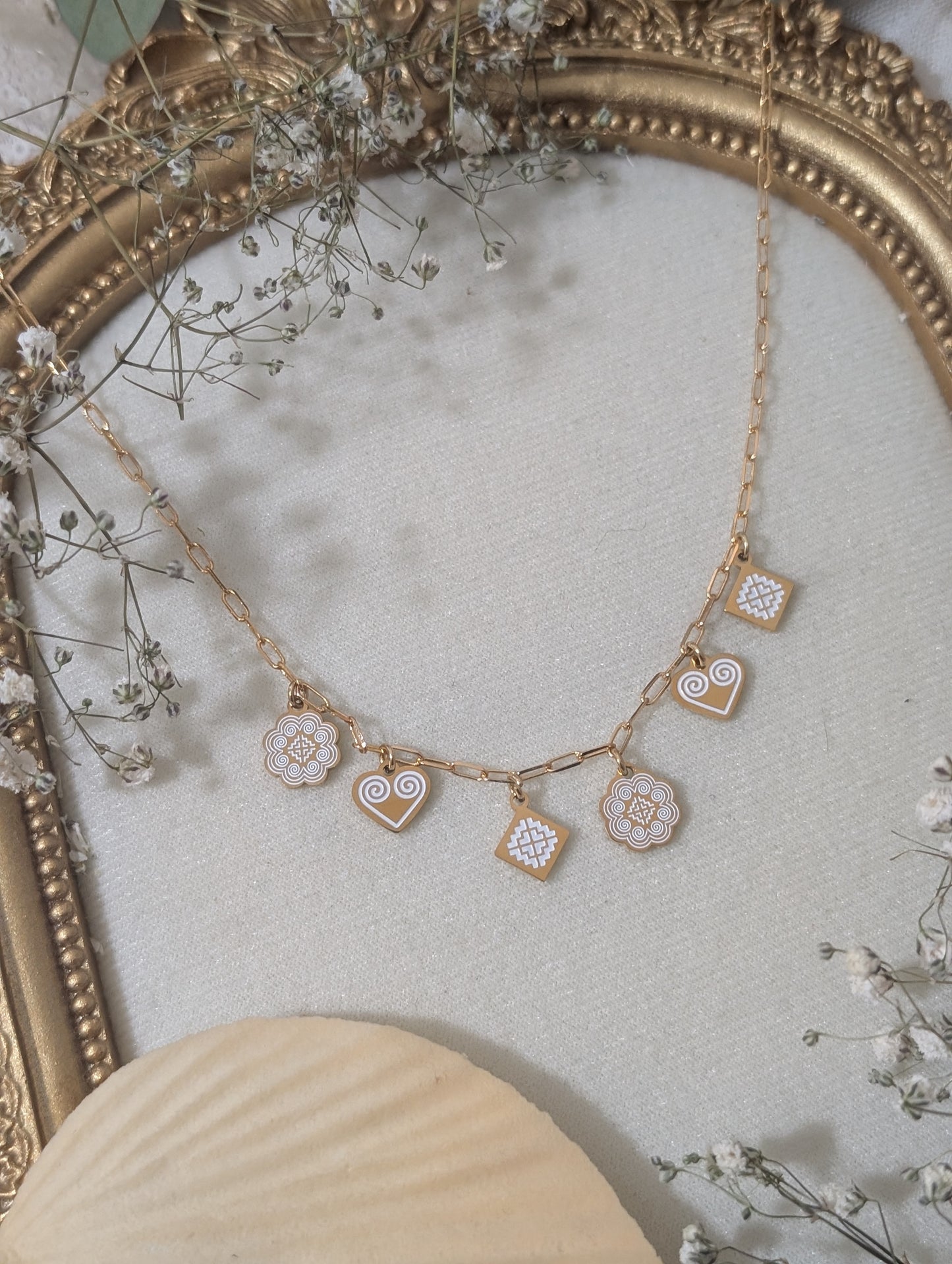 White Charmed Necklace