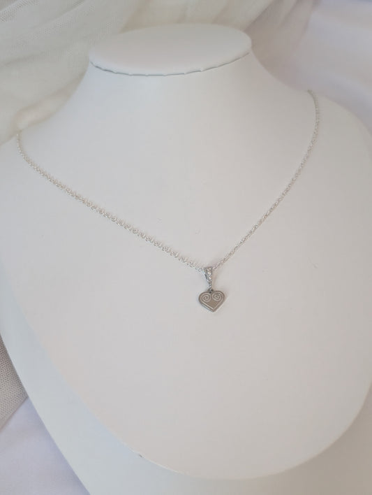Micro Silver Heart Necklace