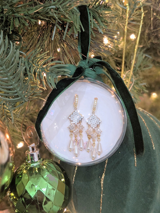Iced Blooms Ornament Earrings