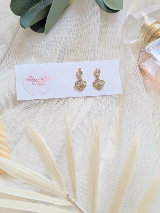 Dainty Micro Heart CZ Earrings