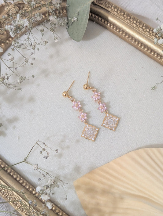 Light Pink Flower Earrings