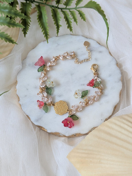 Winter Red Floral Bracelet