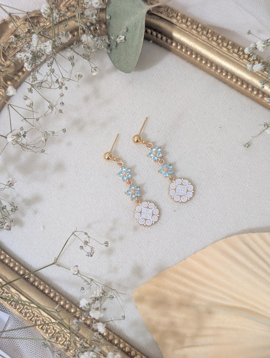 Sky Blue Flower Earrings