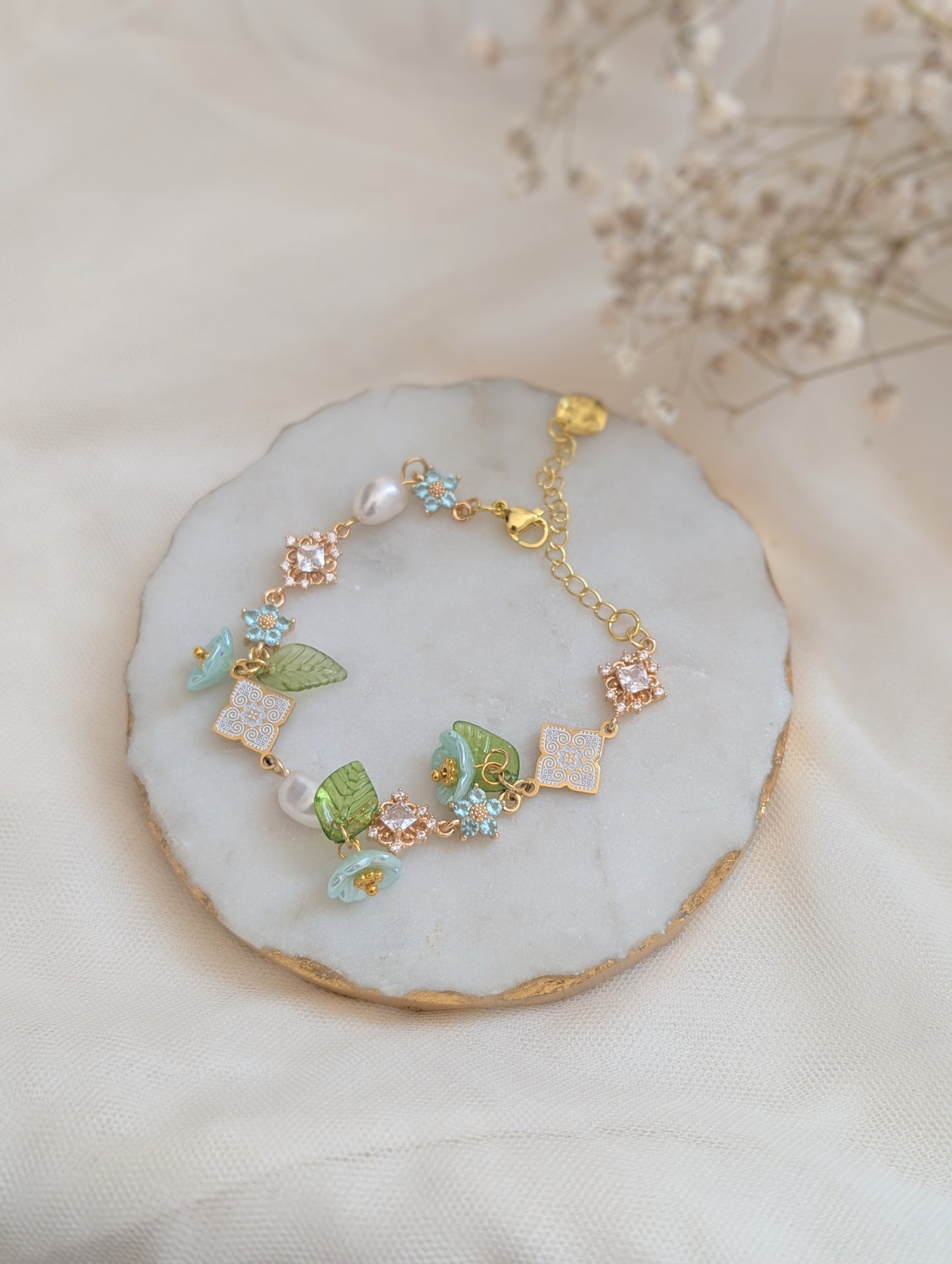 Garden Blue Floral Bracelet