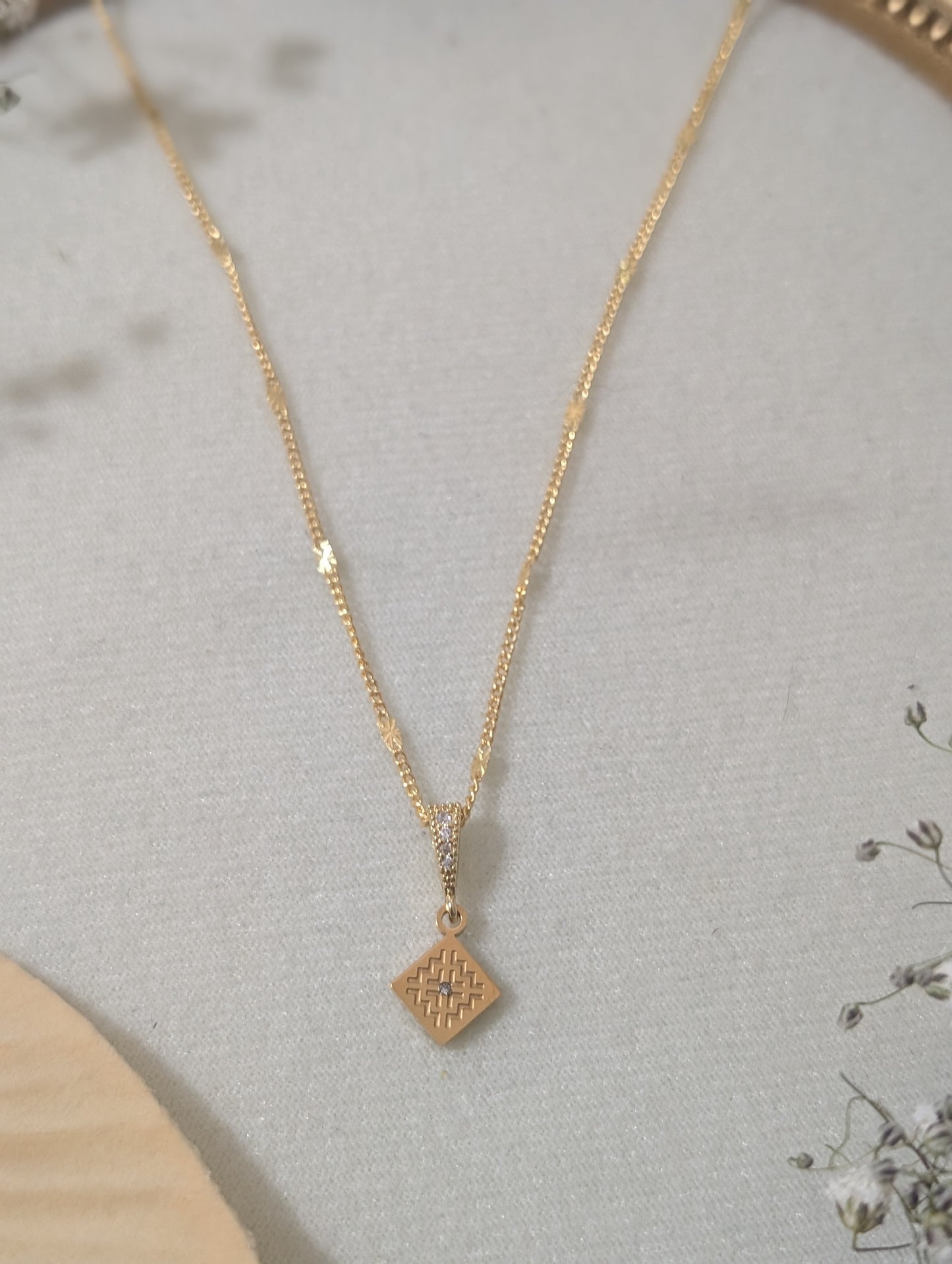Paj Ntaub Gem Necklace