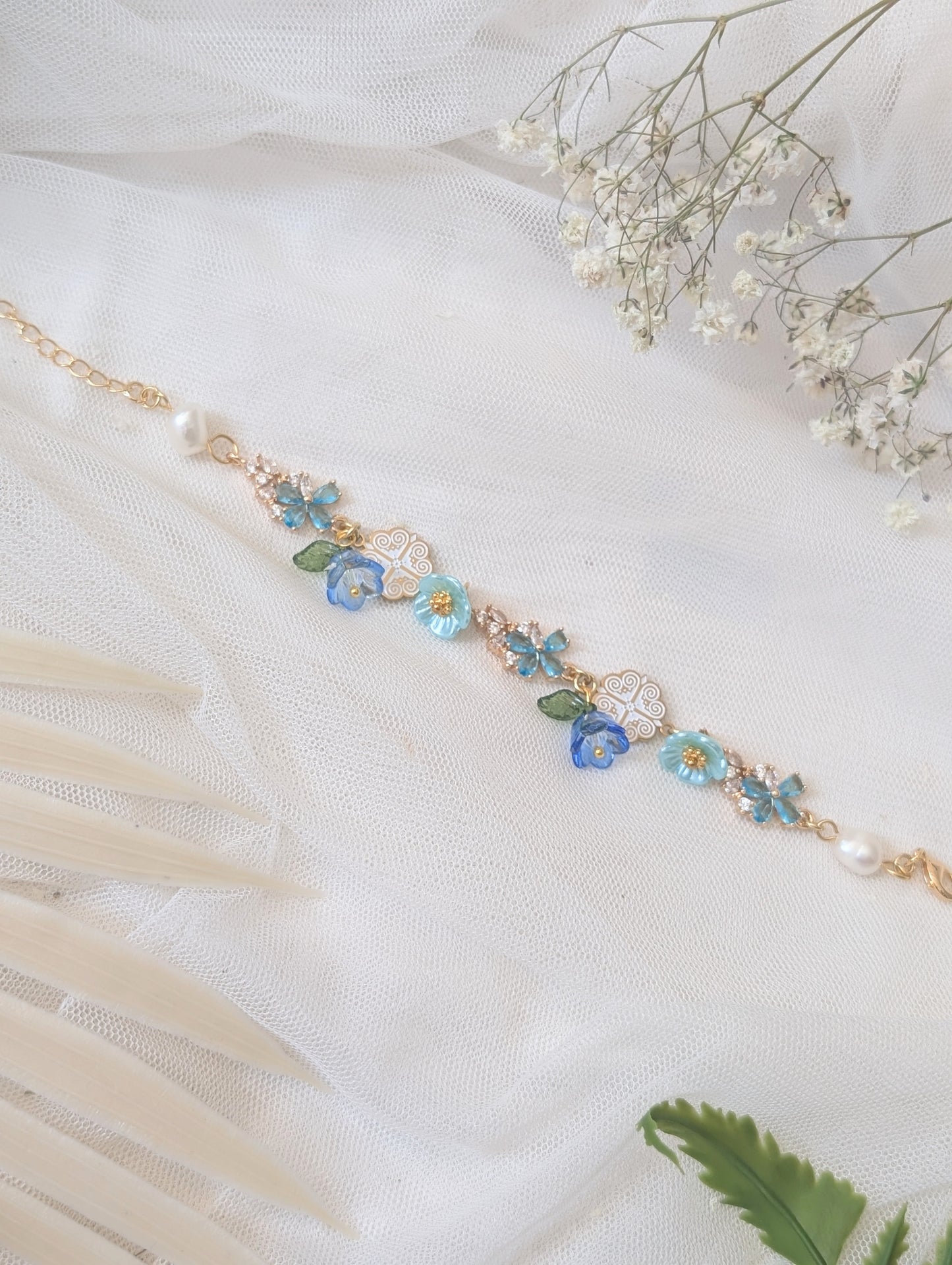 Something Blue Floral Bracelet v2