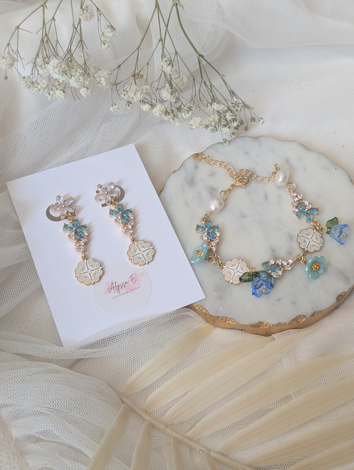 Something Blue Floral Bracelet v2